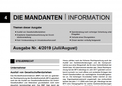 Mandantenbrief 4-2019