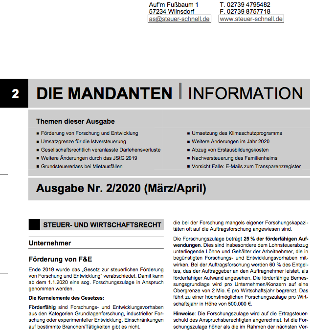 Mandantenbrief 2-2020