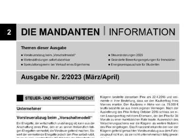 Mandantenbrief 2-2023