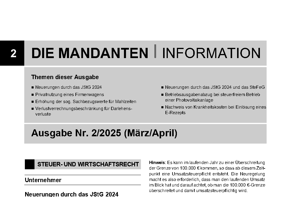 Mandantenbrief 2-2025