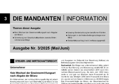 Mandantenbrief 3-2025