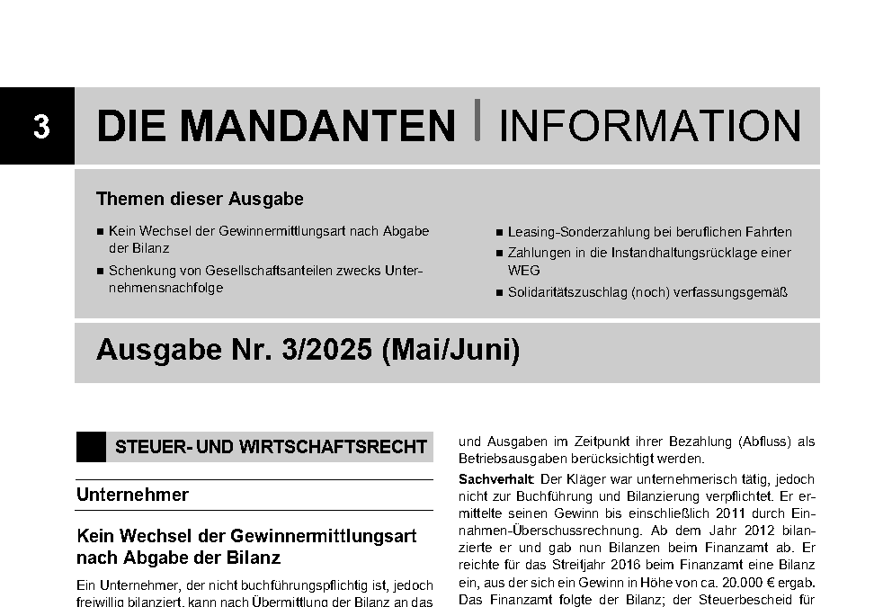 Mandantenbrief 3-2025