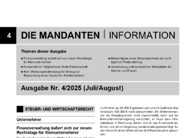 Mandantenbrief 4-2025