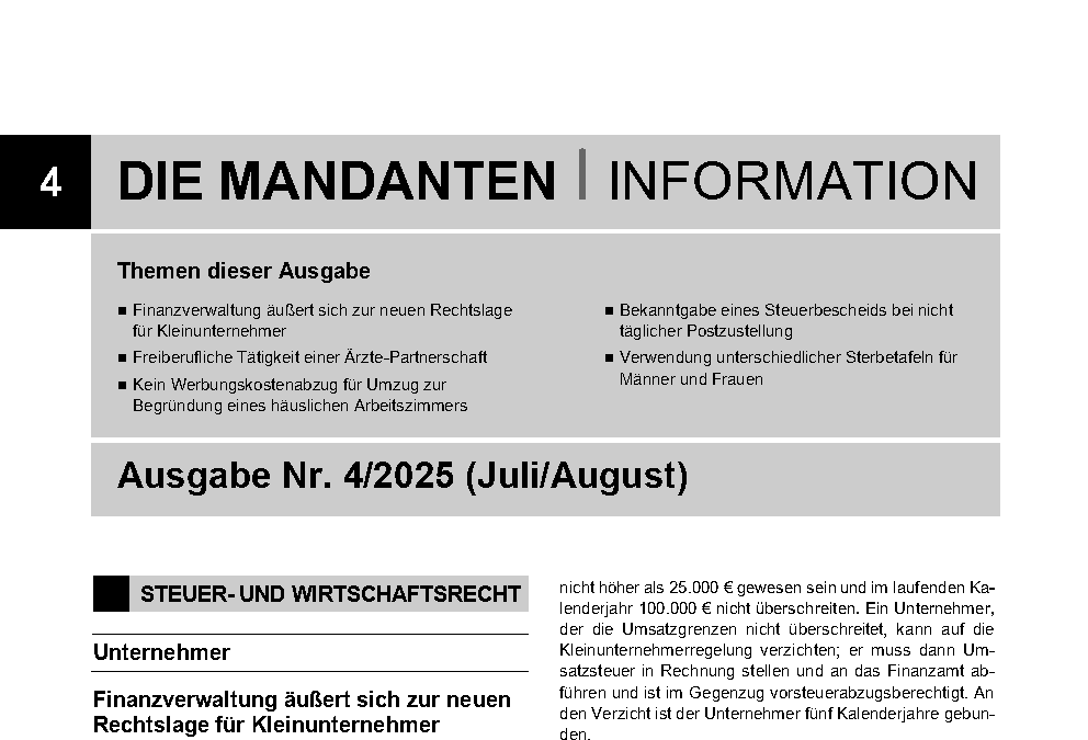 Mandantenbrief 4-2025