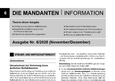 Mandantenbrief 6-2025