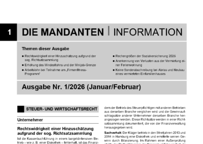 Mandantenbrief 1-2026