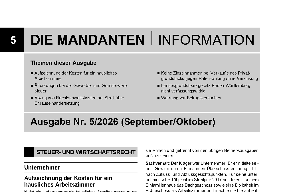 Mandantenbrief 5-2026